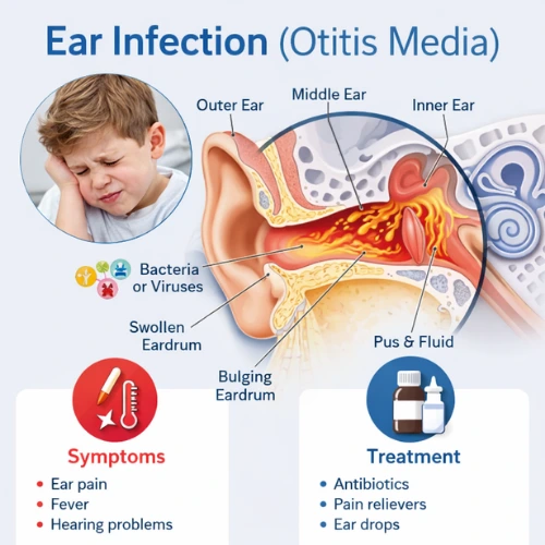 Ear infections common symptoms and Treatment