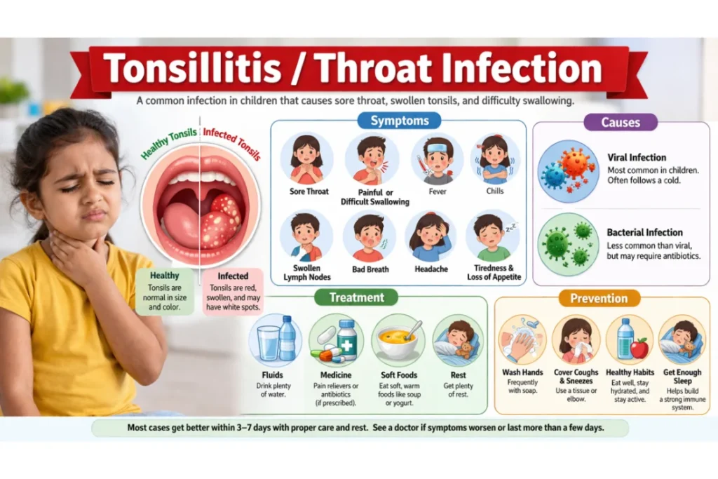 Throat infections symptoms, causes and treatment 