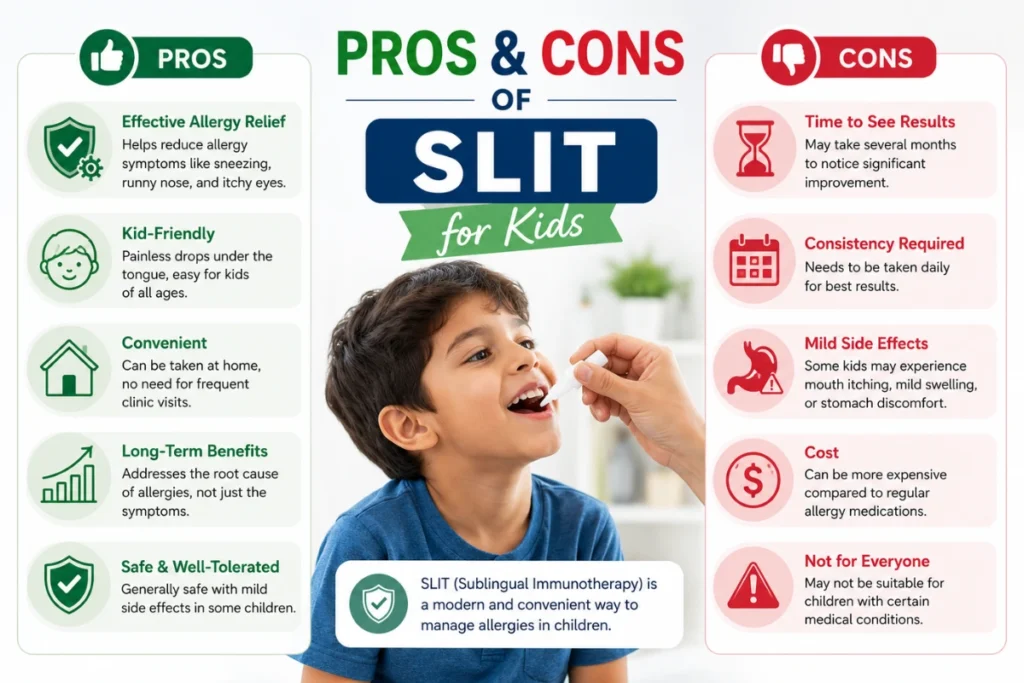 Sublingual Immunotherapy (SLIT) for Kids: Pros & Cons 2 The Pros of SLIT for Kids & Cons of SLIT for Kids