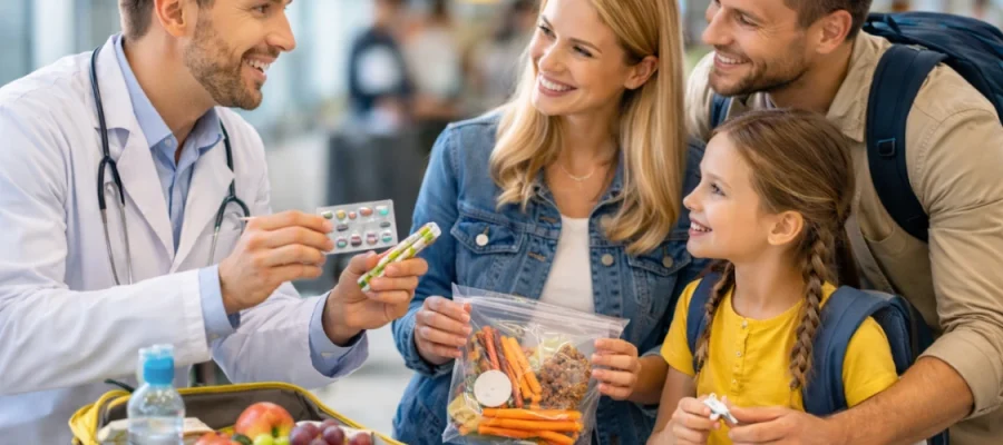 Doctor guide about Travelling with Allergies, Safe Snacks & Emergency Prep for Parents